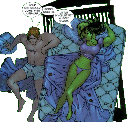 She-Hulk in bed