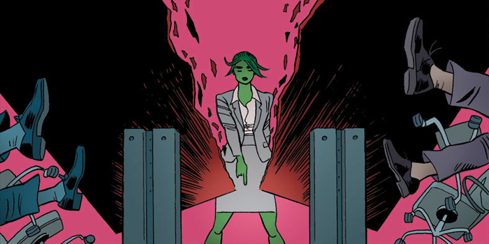 She-Hulk breaking a table