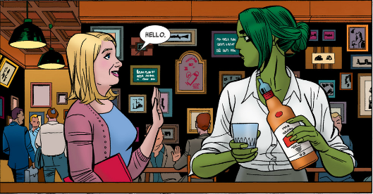 She Hulk in a bar