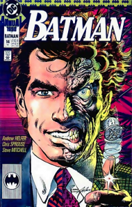 Harvey Dent as he appears in the comics, as Two-Face