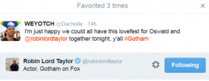 Robin Lord Taylor fave'd me.  This is proof.