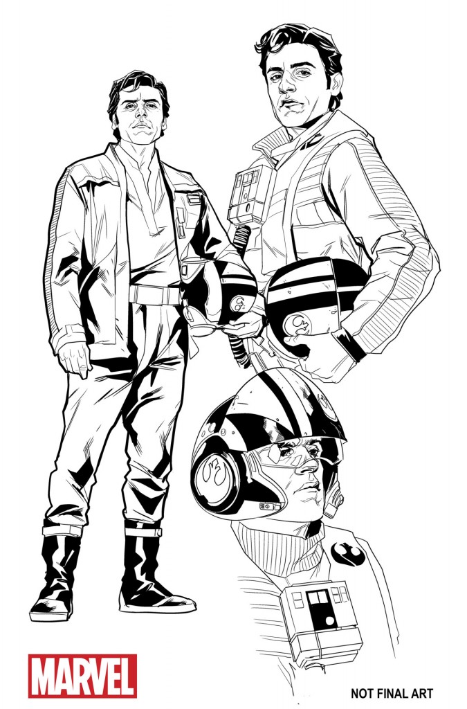 Phil Noto's concept art for Poe Dameron