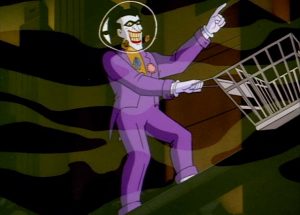 At many points during this episode The Joker appears slightly off model.