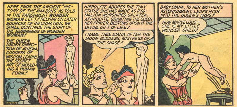 From Wonder Woman #1; words by Dr. William Moulton Marston, art by Harry G. Peter